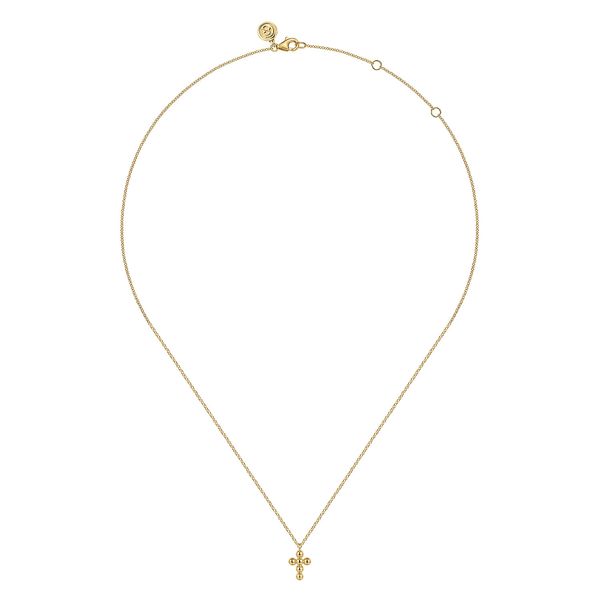 Gabriel & Co 14K Yellow Gold Bujukan Cross Pendant Image 2 Bradley's Jewelers Jacksonville, NC