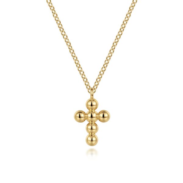 Gabriel & Co 14K Yellow Gold Bujukan Cross Pendant Bradley's Jewelers Jacksonville, NC