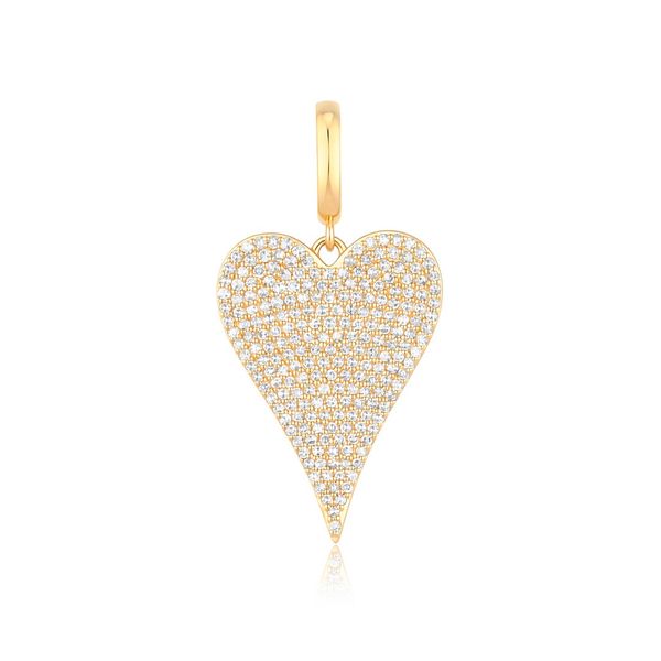 Mondrian 14K Yellow Gold .45 CTW Elongated Diamond Heart Pendant Bradley's Jewelers Jacksonville, NC