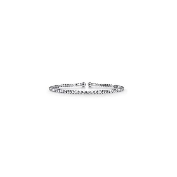 Gabriel & Co 14K White Gold Bujukan Bead Cuff Bracelet Bradley's Jewelers Jacksonville, NC
