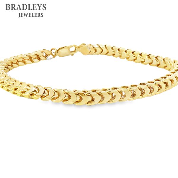 10K Yellow Gold 5.5mm Square Box Bracelet - 9