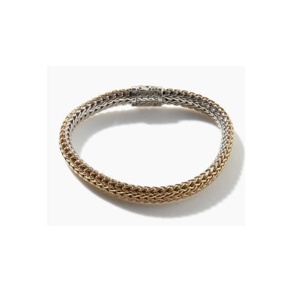 John Hardy Icon 18K Gold and Silver Reversible Bracelet 6.5MM Bradley's Jewelers Jacksonville, NC