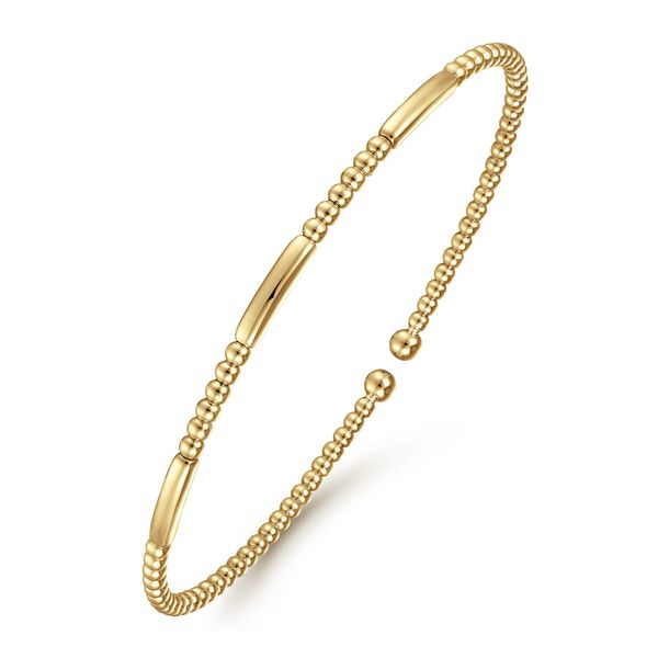 Gabriel & Co 14K Yellow Gold Bujukan Open Bangle – 5.75 Image 2 Bradley's Jewelers Jacksonville, NC