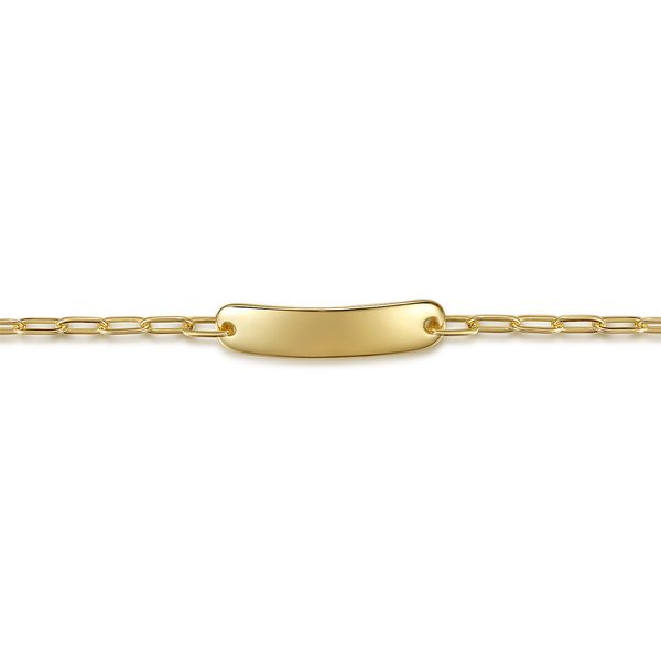 Gabriel & Co 14K Yellow Gold Paperclip ID Bracelet Image 2 Bradley's Jewelers Jacksonville, NC