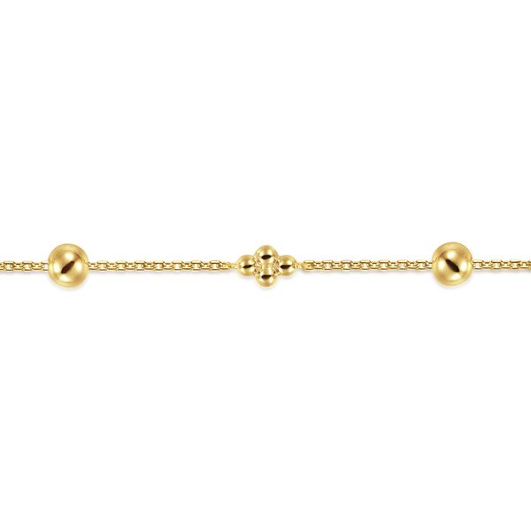 Gabriel & Co 14K Yellow Gold Bujukan Beads Station Bracelet Image 2 Bradley's Jewelers Jacksonville, NC