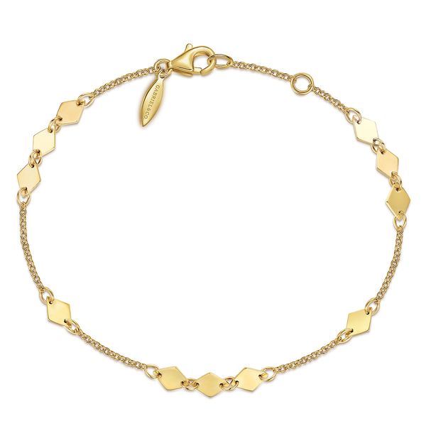 Gabriel & Co 14K Yellow Gold Rhombus Stations Bracelet Bradley's Jewelers Jacksonville, NC