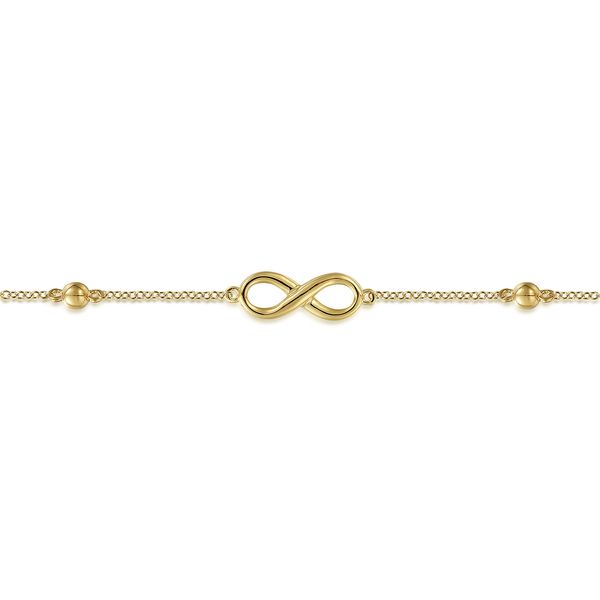 Gabriel & Co 14K Yellow Gold Bujukan Chain Bracelet with Infinity Station Image 2 Bradley's Jewelers Jacksonville, NC