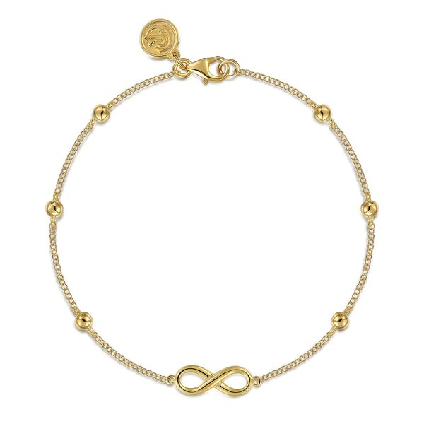 Gabriel & Co 14K Yellow Gold Bujukan Chain Bracelet with Infinity Station Bradley's Jewelers Jacksonville, NC