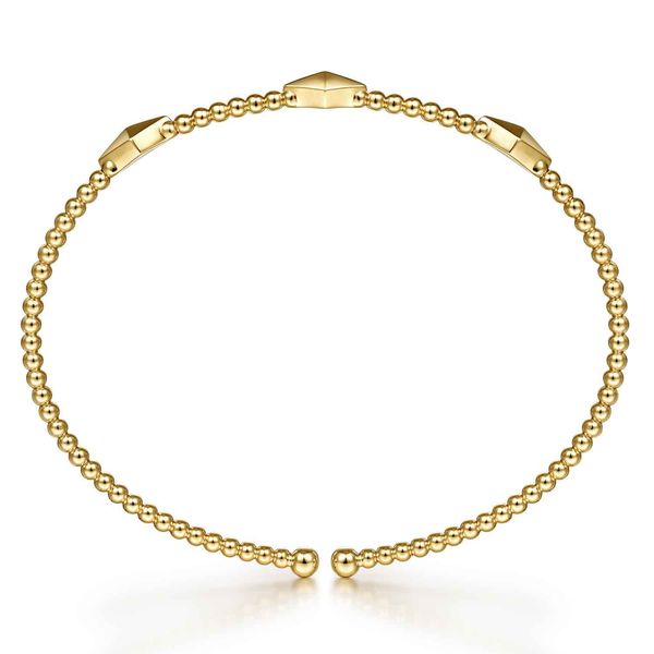 Gabriel & Co 14K Yellow Gold Bujukan Pyramid Stations Bangle | Bujukan Collection Image 3 Bradley's Jewelers Jacksonville, NC