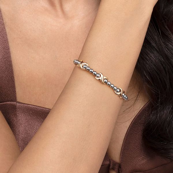 Gabriel & Co. 14K Yellow Gold & Sterling Silver Bujukan Station Bracelet Image 4 Bradley's Jewelers Jacksonville, NC