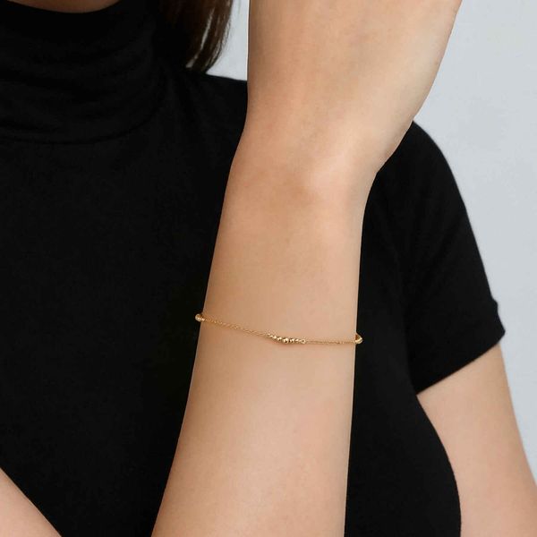 Gabriel & Co. 14K Yellow Gold Graduating Bujukan Ball Station Bracelet Image 3 Bradley's Jewelers Jacksonville, NC