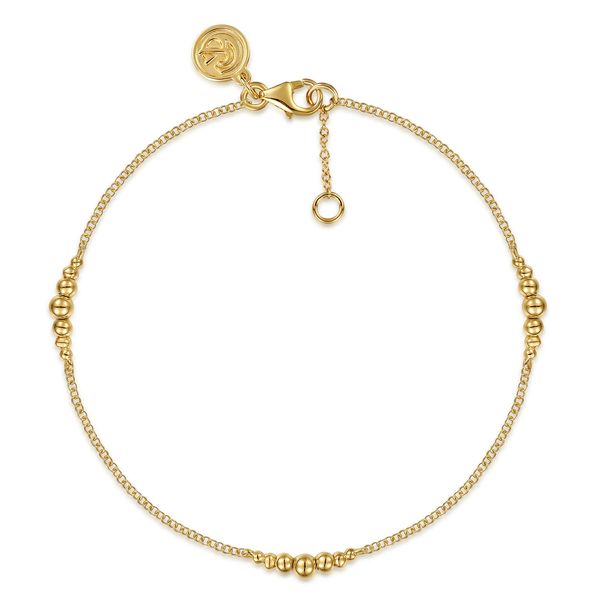Gabriel & Co. 14K Yellow Gold Graduating Bujukan Ball Station Bracelet Bradley's Jewelers Jacksonville, NC