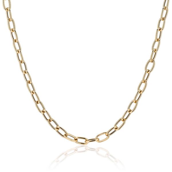 Mondrian 14K Yellow Gold 10mm Oval Link Bracelet 7