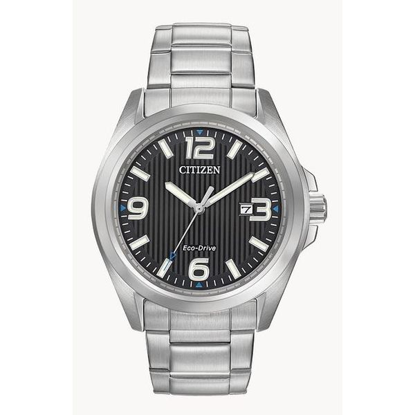 Citizen Garrison Eco-Drive Black Dial Stainless Steel Watch Bradley's Jewelers Jacksonville, NC