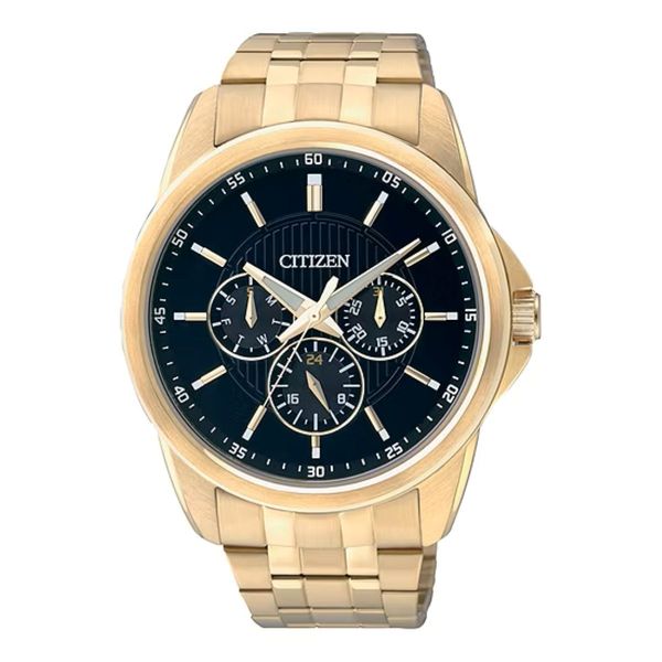 Citizen Men's Gold-Tone Stainless Steel Watch 42mm Blue Dial Bradley's Jewelers Jacksonville, NC