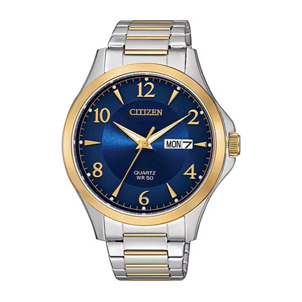 Citizen Men's Quartz Watch | Two-Tone Blue Dial Day-Date Bradley's Jewelers Jacksonville, NC