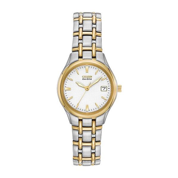 Citizen Corso Eco-Drive Two-Tone White Dial Watch 25mm Bradley's Jewelers Jacksonville, NC