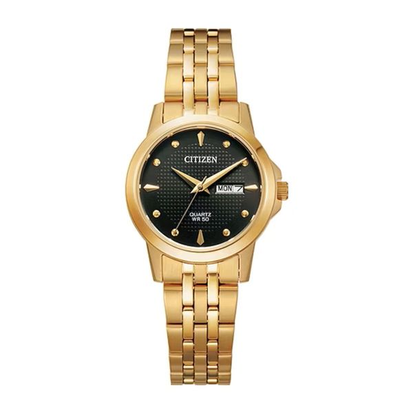 Citizen Ladies Quartz Gold-Tone Watch | Black Dial Day-Date WR50 Bradley's Jewelers Jacksonville, NC