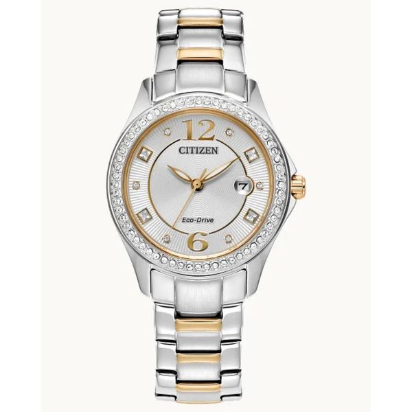 Citizen Crystal Eco-Drive Two-Tone Watch 30mm Bradley's Jewelers Jacksonville, NC