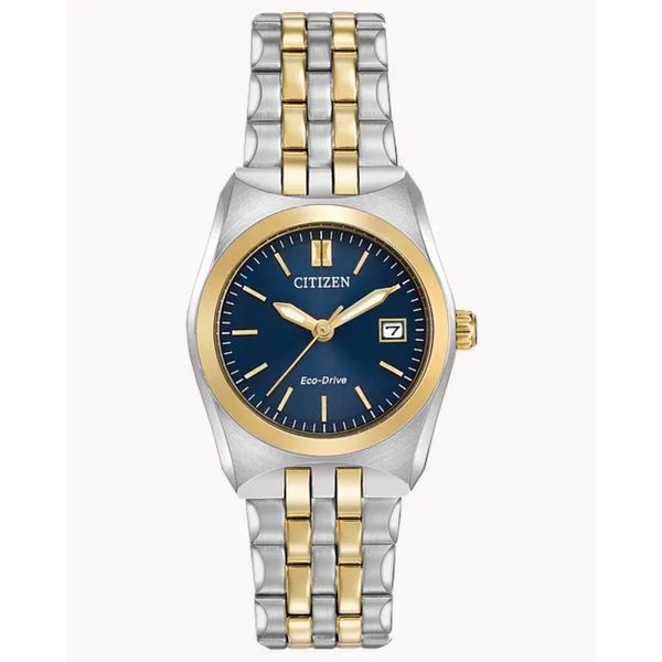 Citizen Corso Eco-Drive Two-Tone Blue Dial Watch Bradley's Jewelers Jacksonville, NC