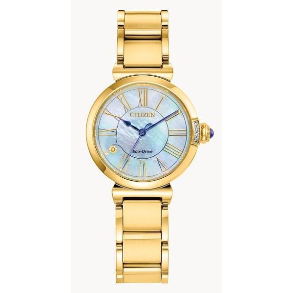 Citizen L Mae Eco-Drive Gold Tone Watch 29mm Bradley's Jewelers Jacksonville, NC