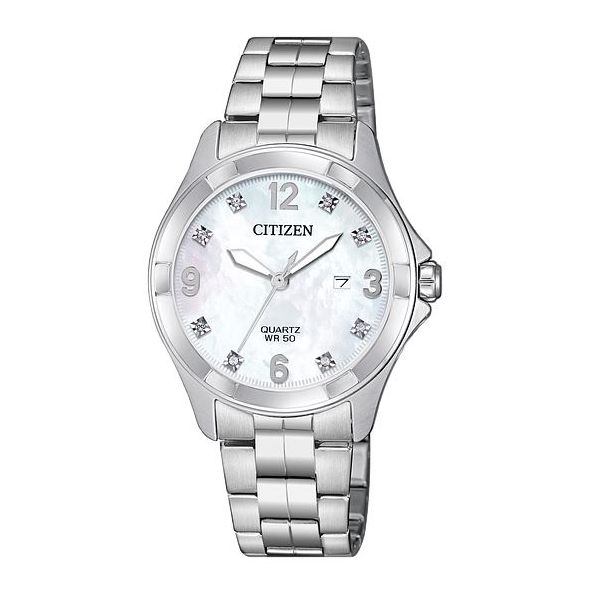 Citizen Quartz 32mm Mother-of-Pearl Crystal Accent Watch Bradley's Jewelers Jacksonville, NC