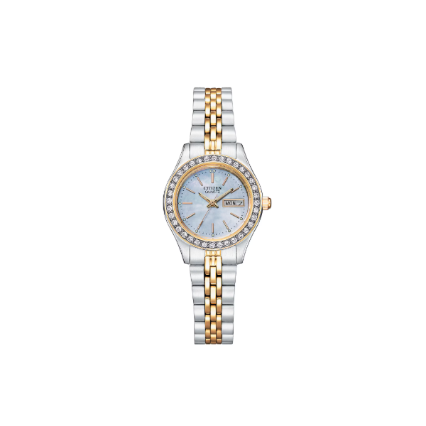 Citizen Quartz Two-Tone Day/Date Mother-of-Pearl Watch Bradley's Jewelers Jacksonville, NC