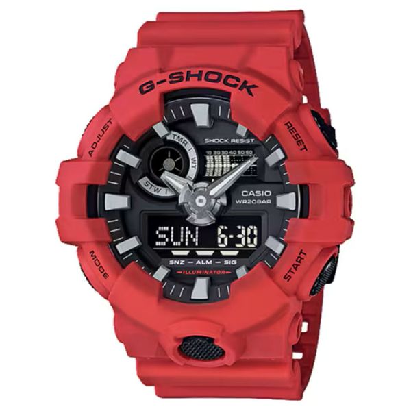 G-SHOCK Analog-Digital Shock Resistant Watch Black & Red Resin Strap Bradley's Jewelers Jacksonville, NC