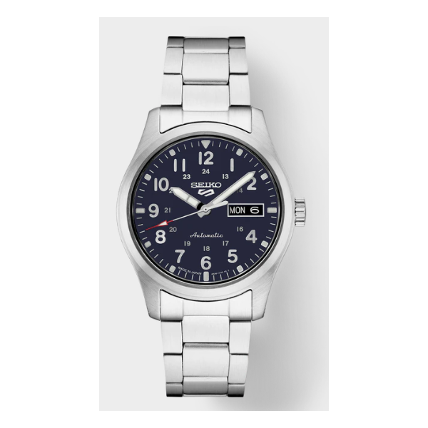 Seiko 5 Sports Men's Automatic Field Watch 39.4mm Blue Dial SRPG29 Bradley's Jewelers Jacksonville, NC