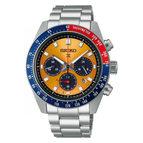 Seiko Prospex Speedtimer Solar Chronograph 41.4mm Yellow Dial SSC947 Bradley's Jewelers Jacksonville, NC