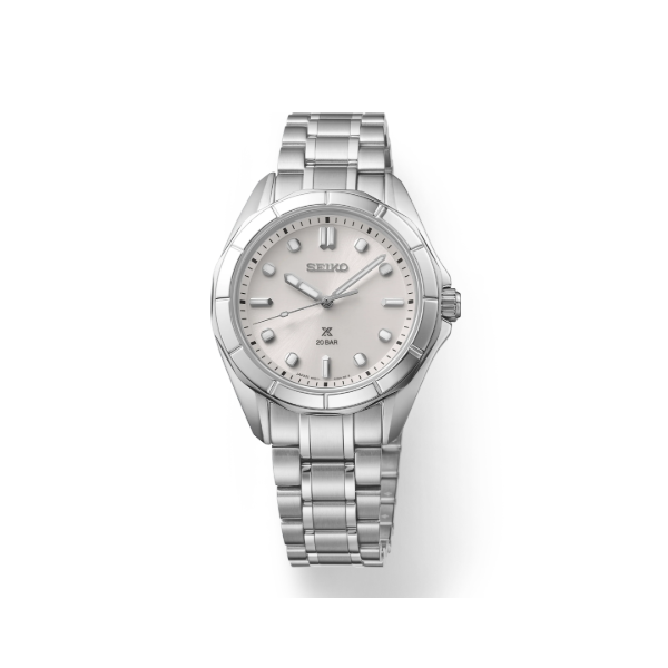 Seiko Prospex Sea Series Women's Watch 34mm Silver Sunray Dial SUR595 Bradley's Jewelers Jacksonville, NC