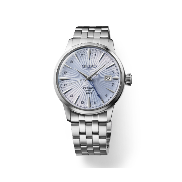 Seiko Presage Cocktail Time Ladies Automatic Watch 33.8mm Ice Blue Dial SRP841 Bradley's Jewelers Jacksonville, NC