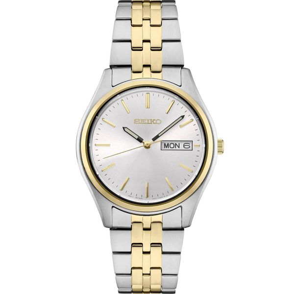 Seiko Essentials Men's Two-Tone Stainless Steel Watch 37mm SUR430 Bradley's Jewelers Jacksonville, NC