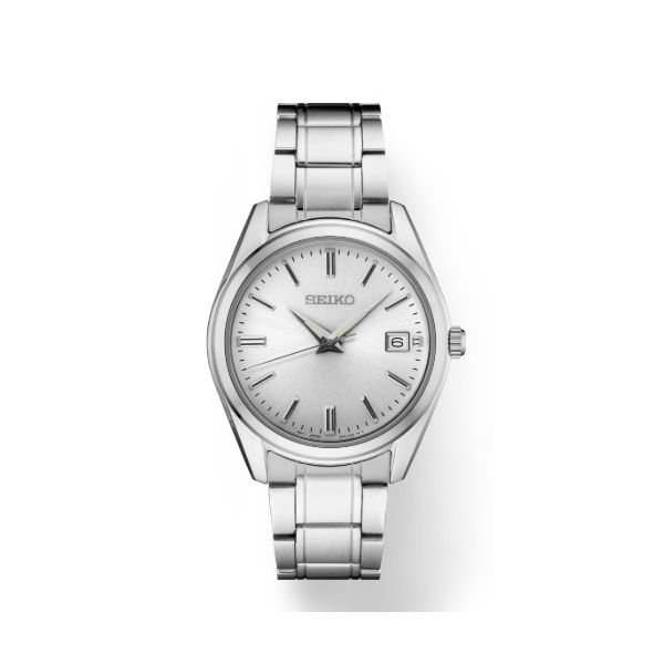 Seiko Essentials Men's Stainless Steel Watch 40.2mm Silver Dial SUR307 Bradley's Jewelers Jacksonville, NC