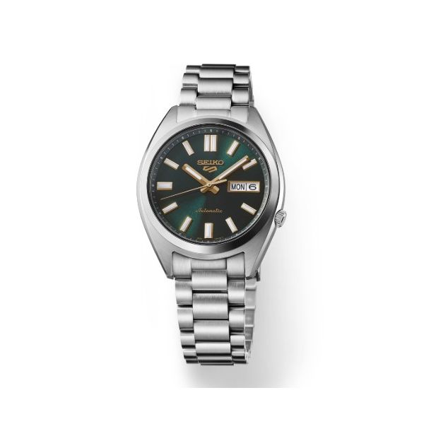 Seiko 5 Sports Men's Automatic Watch 42.5mm Green Sunray Dial SRPL57 Bradley's Jewelers Jacksonville, NC