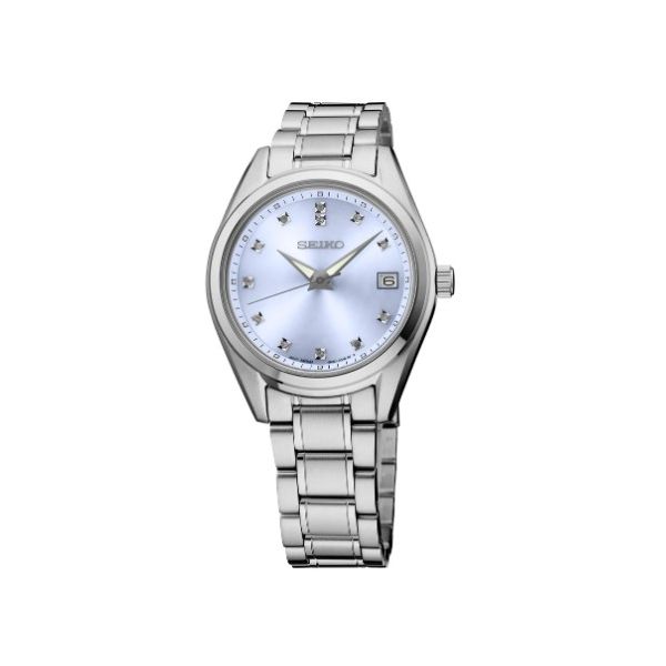 Seiko Diamonds 32mm Stainless Steel Case and Bracelet Quartz Movement Sapphire Crystal Bradley's Jewelers Jacksonville, NC