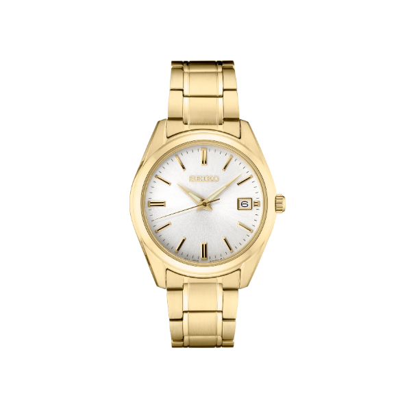 Seiko Essentials 40mm Two-Tone Stainless Steel Quartz Watch with White Dial Bradley's Jewelers Jacksonville, NC