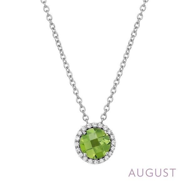 Lafonn Peridot & Simulated Diamond Necklace in Platinum-Plated Sterling Silver Bradley's Jewelers Jacksonville, NC