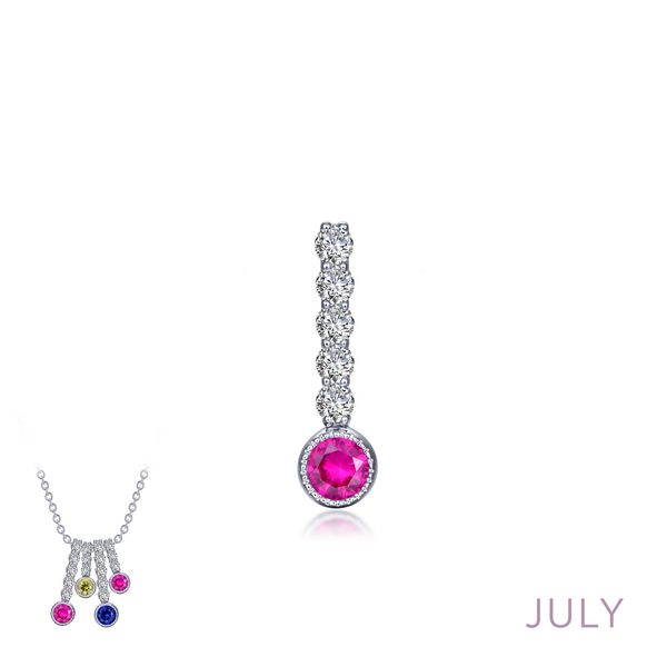 Lafonn July Love Charm with Lab-Grown Ruby & Simulated Diamonds Bradley's Jewelers Jacksonville, NC
