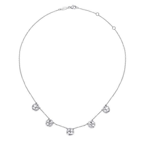Gabriel & Co Sterling Silver Hammered Sandblast Necklace Image 2 Bradley's Jewelers Jacksonville, NC