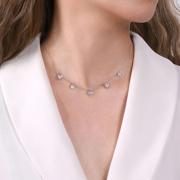 Gabriel & Co Sterling Silver Hammered Sandblast Necklace Image 3 Bradley's Jewelers Jacksonville, NC
