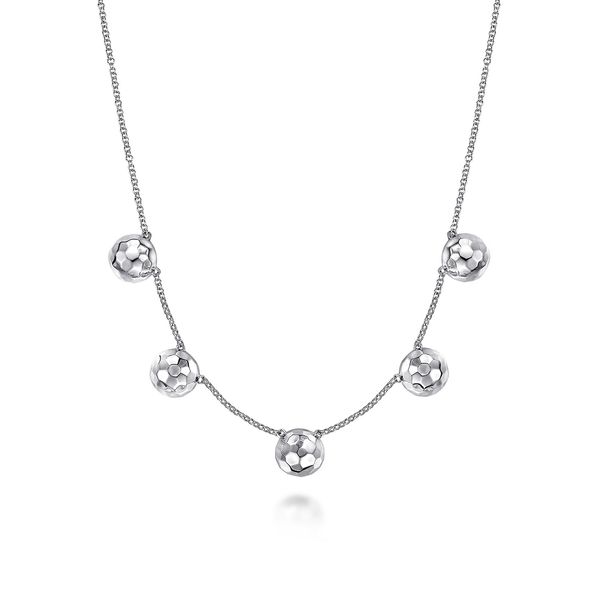 Gabriel & Co Sterling Silver Hammered Sandblast Necklace Bradley's Jewelers Jacksonville, NC