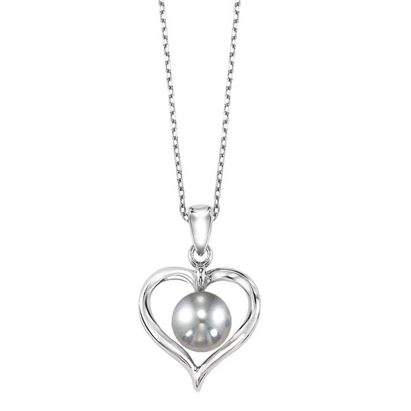 Sterling Silver Freshwater Grey Pearl Heart Pendant Bradley's Jewelers Jacksonville, NC