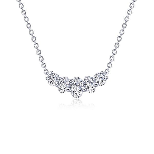 Lafonn Five-Oval Tapered Curve Bar Necklace 1.40 CTW Bradley's Jewelers Jacksonville, NC