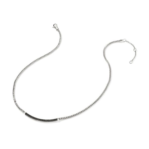 John Hardy Essentials Silver Mini Chain Necklace with Black Sapphires Image 3 Bradley's Jewelers Jacksonville, NC