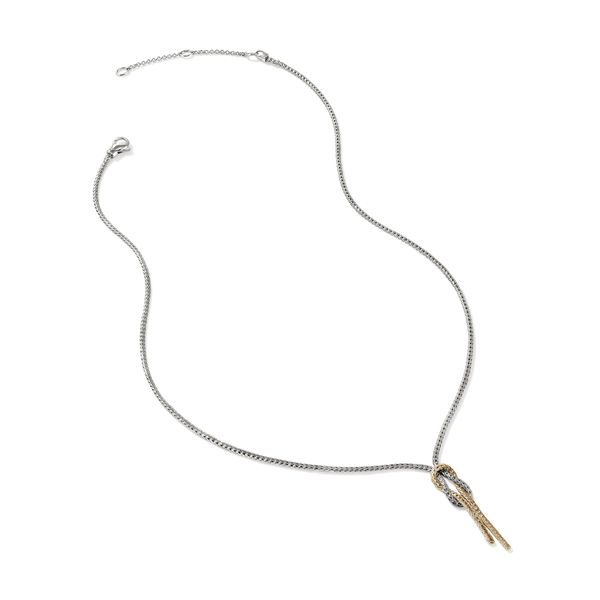 John Hardy 14K Yellow Gold & Sterling Silver Love Knot Chain 1.8mm Image 2 Bradley's Jewelers Jacksonville, NC