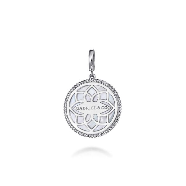Gabriel & Co Sterling Silver Starburst Blue Sapphire & White Sapphire Bujukan Medallion Pendant Image 2 Bradley's Jewelers Jacksonville, NC