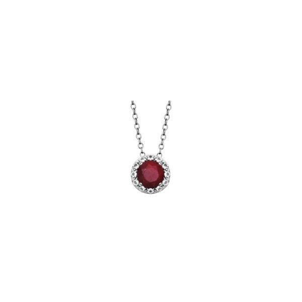 Samuel B Sterling Silver Red Orange  Corundum & White Topaz Pendant Bradley's Jewelers Jacksonville, NC