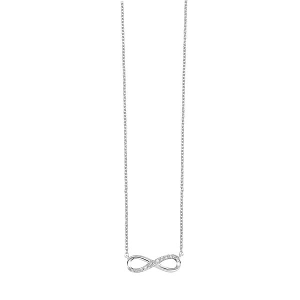 Sterling Silver .05 CTW Diamond Infinity Necklace Bradley's Jewelers Jacksonville, NC