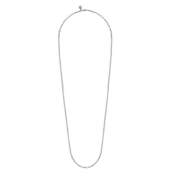 Gabriel & Co Sterling Silver Paper Clip Chain Necklace Image 2 Bradley's Jewelers Jacksonville, NC